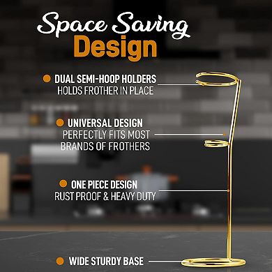 Zulay Kitchen Stainless Steel Original Frother Stand Holds Multiple Types Of Coffee Frothers