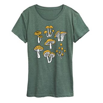 Women's Types Of Mushrooms Graphic Tee