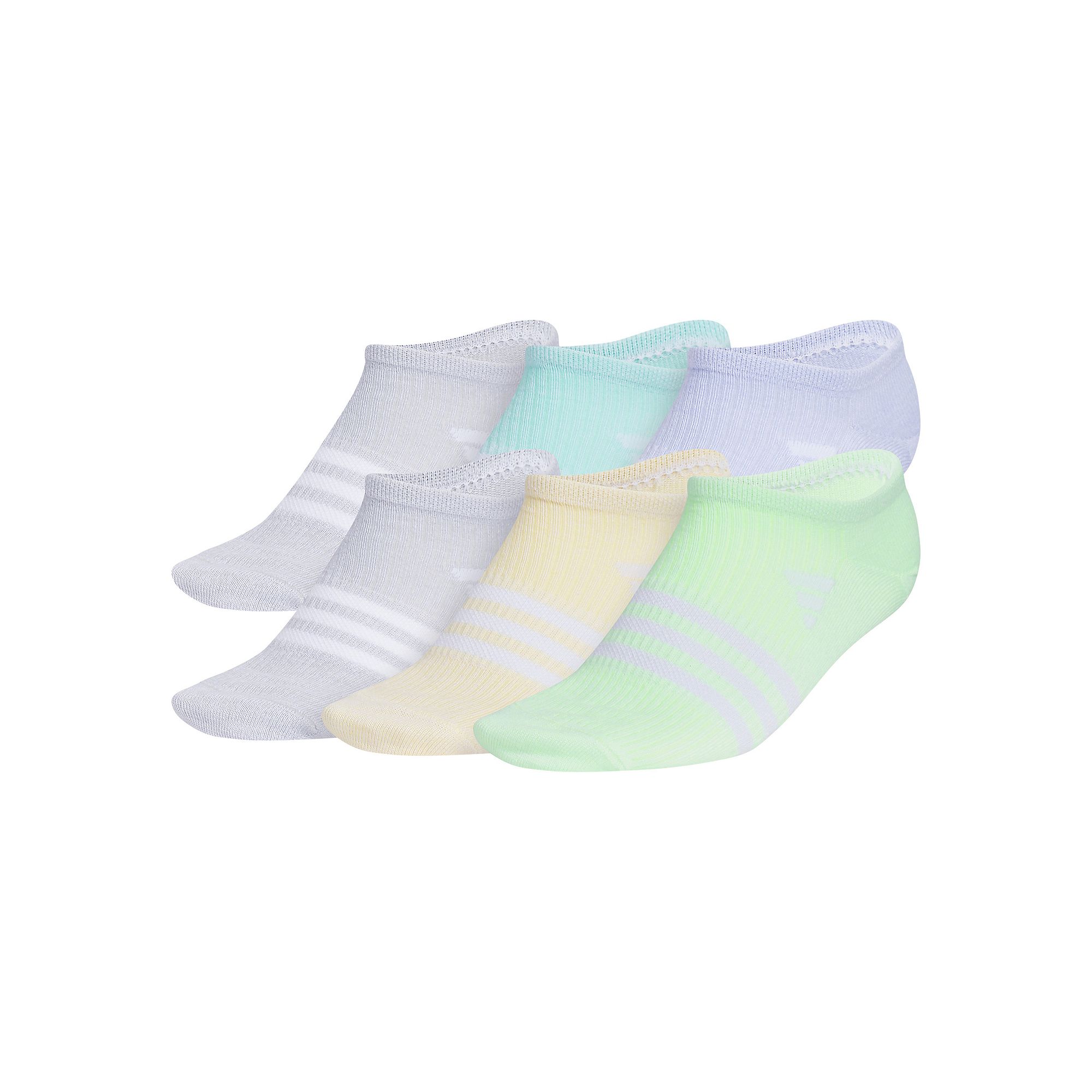 Girls adidas 6-Pack Superlite 3.0 No Show Socks, Girls, Size: Medium, Purp