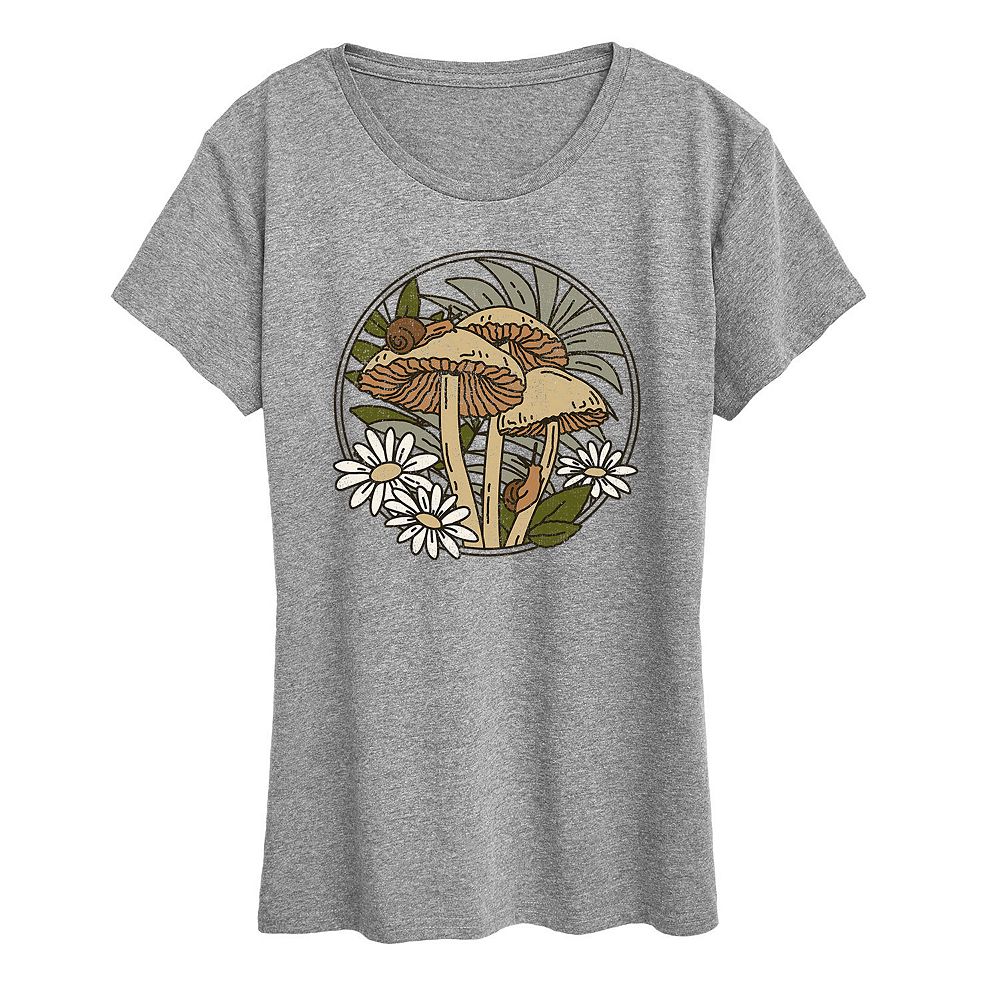 New Mystical Girl Mushroom Graphic Tee 100% Cotton - M / L ;;; main image 0