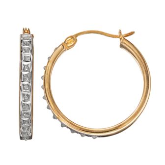 Diamond Mystique Sterling Silver Diamond Accent Hoop Earrings