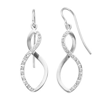 Diamond Mystique 18k Gold Over Sterling Silver Diamond Accent Infinity Dangle Earrings