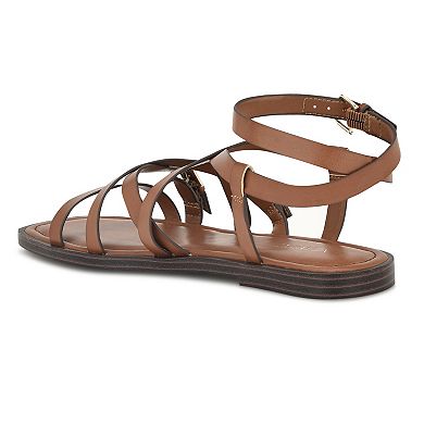 Nine West Rulen Women's Square Toe Strappy Flat Sandals