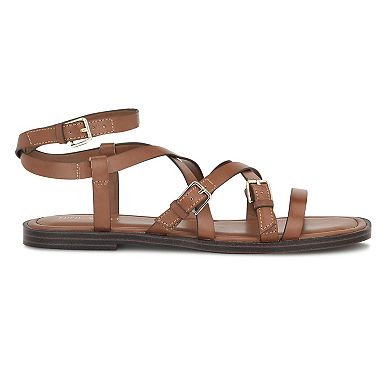 Nine West Rulen Women's Square Toe Strappy Flat Sandals