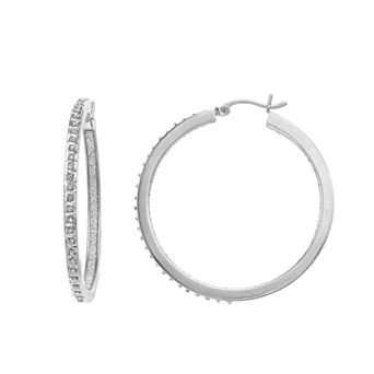 Diamond Mystique Sterling Silver Diamond Accent Hoop Earrings