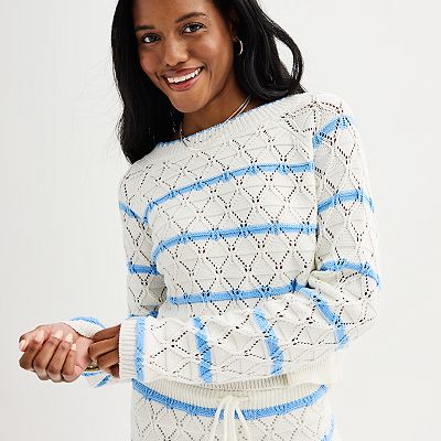 Juniors' Freshman 2-Piece Striped Sweater & Maxi Skirt Set