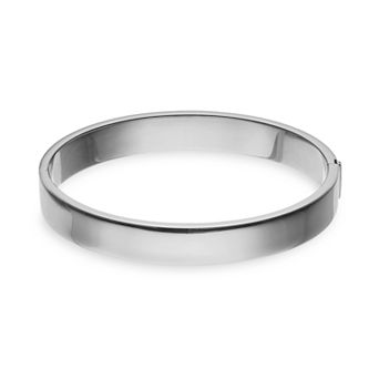 Platinum Over Silver High Polish Wide Bangle