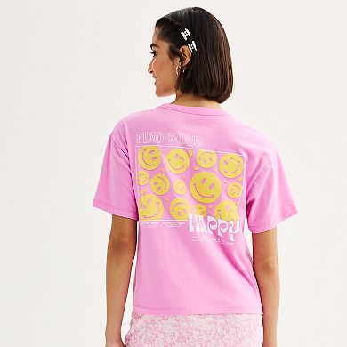 Juniors' "Find Your Happy" Cropped Graphic Tee