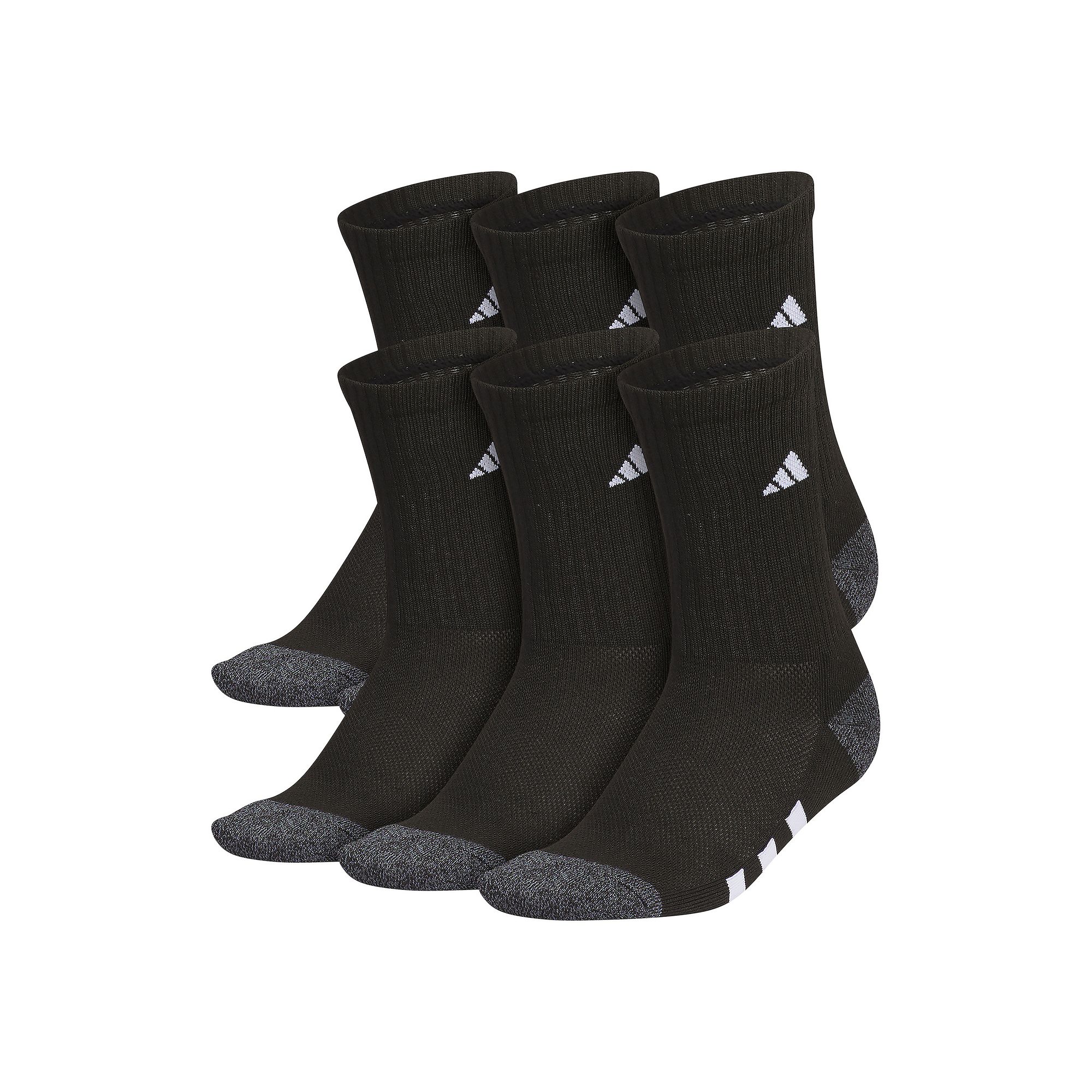 Boys adidas 6-pk. Crew Socks, Boys, Size: 9-11, Black