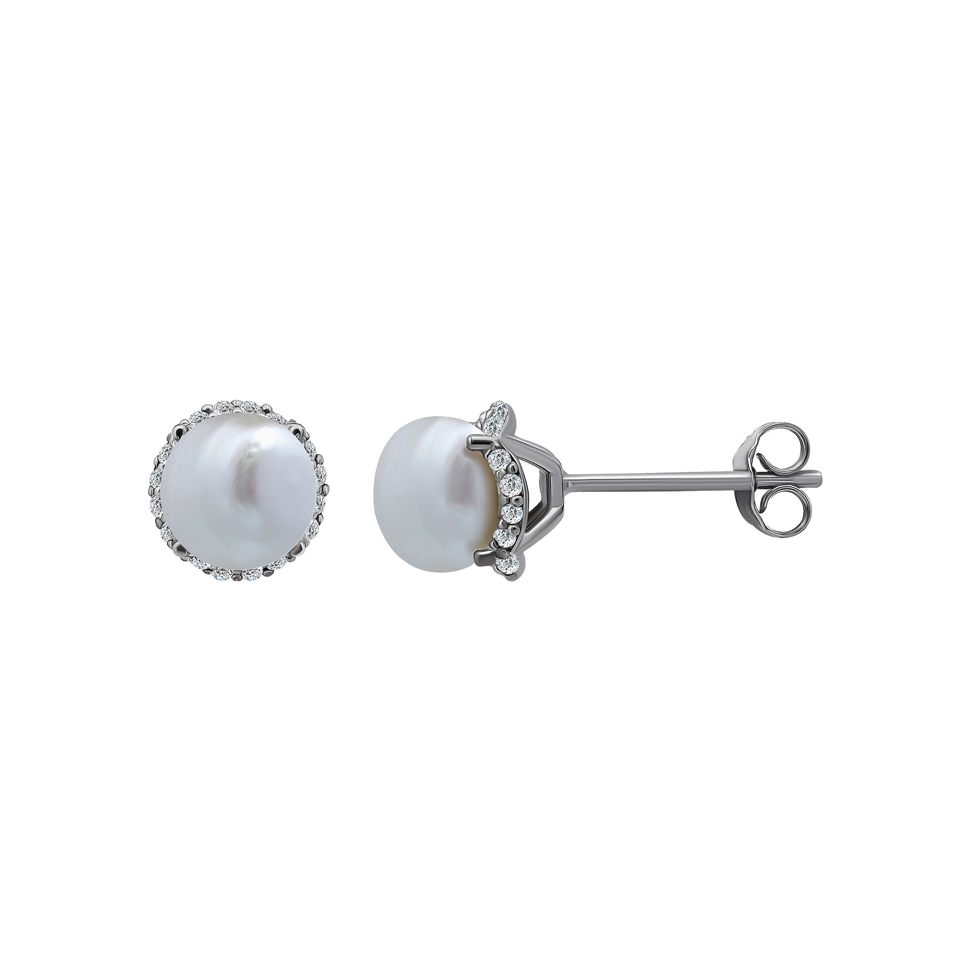 Aleure Precioso Sterling Silver Freshwater Cultured Pearl & Cubic Zirconia 
