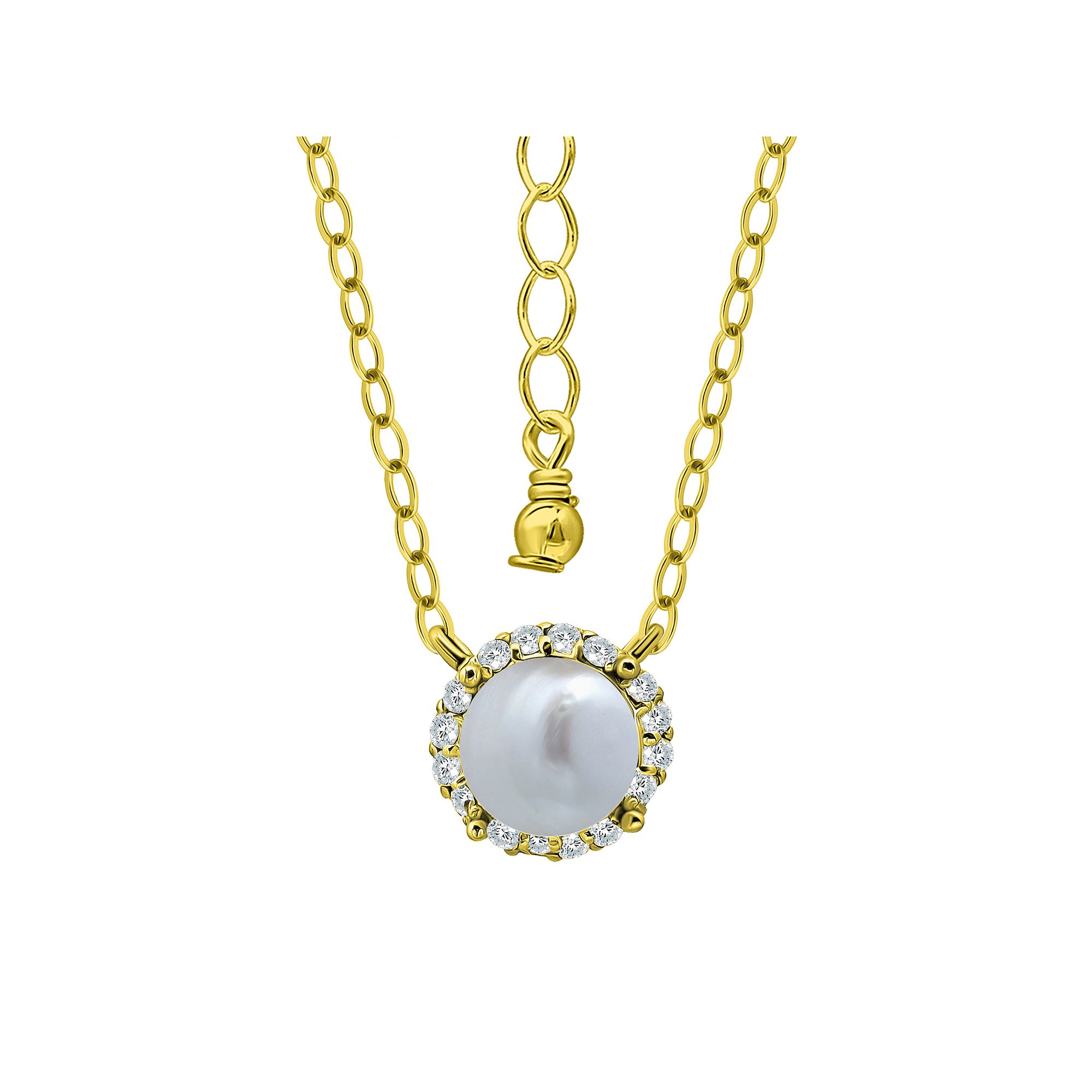 Aleure Precioso Sterling Silver Freshwater Cultured Pearl & Cubic Zirconia 