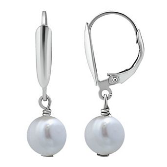 Aleure Precioso Sterling Silver Freshwater Cultured Pearl Drop Earrings