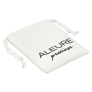 Aleure Precioso Freshwater Cultured Pearl & Heart Drop 1/2 Hoop Posted Earrings