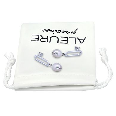 Aleure Precioso Sterling Silver Freshwater Cultured Pearl Drop Earrings