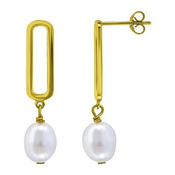 Aleure Precioso Sterling Silver Freshwater Cultured Pearl Drop Earrings