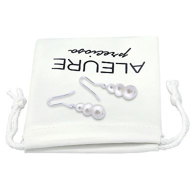 Aleure Precioso Sterling Silver Freshwater Cultured Pearl Drop Earrings