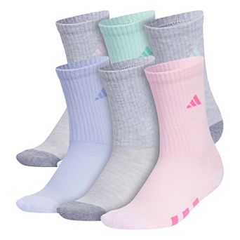 Girl's adidas 6-Pack Athletic Cushioned Crew Socks