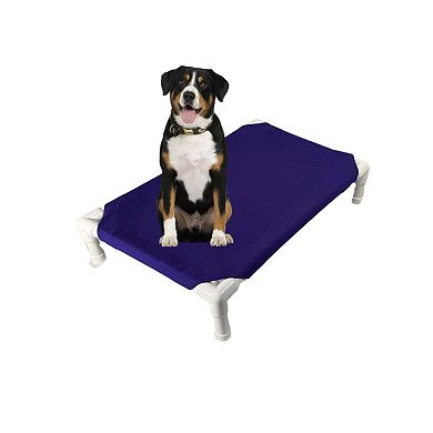 Truman + Teddy (Indigo) Easy-to-clean Handcrafted Elevated, Cot-Style Dog Bed 