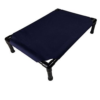 Truman + Teddy (Indigo) Easy-to-clean Handcrafted Elevated, Cot-Style Dog Bed