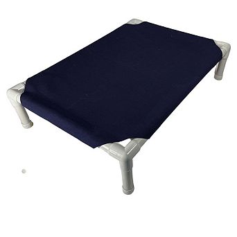 Truman + Teddy (Indigo) Easy-to-clean Handcrafted Elevated, Cot-Style Dog Bed