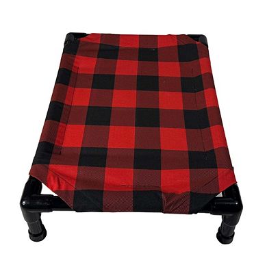 Truman + Teddy (Cabin Vibes) Easy-to-clean Handcrafted Elevated, Cot-Style Dog Bed 