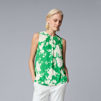 Women's Simply Vera Vera Wang Shirred Neck Tank Top