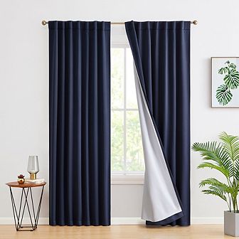 HLC.me Hamilton 100% Blackout Rod Pocket Window Curtain Panels Energy Efficient Privacy - Set of 2