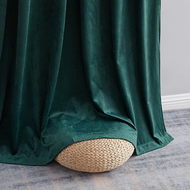 HLC.me Sawyer Velvet Premium Soft Grommet Window Treatment Curtain Drapery Panels - Set of 2 Panels