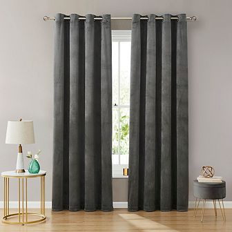 HLC.me Sawyer Velvet Premium Soft Grommet Window Treatment Curtain Drapery Panels - Set of 2 Panels