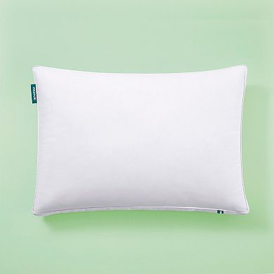 Downcle Single Pack Recycled Materials Goose Down Feather Gusseted Bed Pillow with Removable Cover