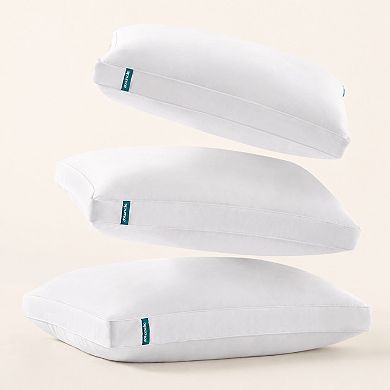 Downcle Single Pack Recycled Materials Goose Down Feather Gusseted Bed Pillow with Removable Cover