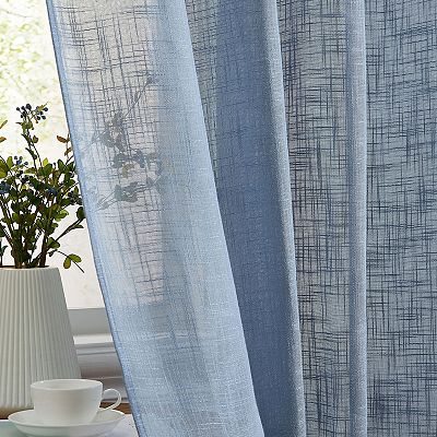 HLC.me Abbey Faux Linen Textured Sheer Privacy Light Filtering
