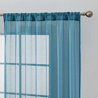 HLC.me Lauren Semi Sheer Pocket Top & Back Tab Lightweight Window Curtains Drapery Panels, 2 Panels