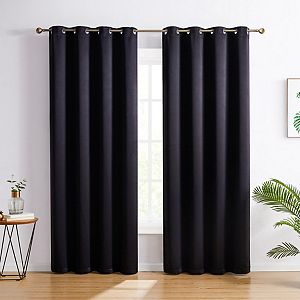 Fcoise Extra Wide Blackout Curtains - Thermal Insulated Room Darkening Drapes, Grommet Top, 2 Panels 66x84"