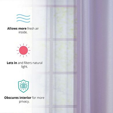 HLC.me Basics 2 Piece Semi Sheer Voile Window Curtain Drapes Grommet Top Panels - Set of 2 panels