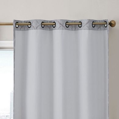 THD Sally Lattice Flocked 100% Blackout Total Privacy Energy Efficiency Grommet Window Curtain Panels - Set of 2