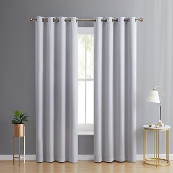 HLC.me Laurence 100% Blackout Grommet Window Curtain Panels Total Privacy - Set of 2