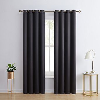 HLC.me Laurence 100% Blackout Grommet Window Curtain Panels Total Privacy - Set of 2