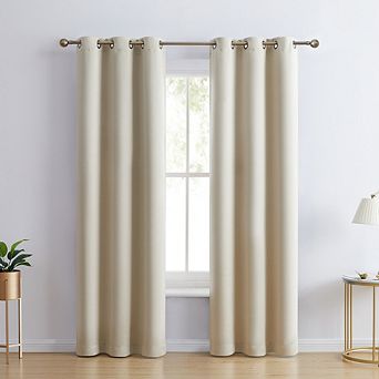 HLC.me Laurence 100% Blackout Grommet Window Curtain Panels Total Privacy - Set of 2