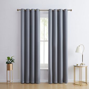 HLC.me Laurence 100% Blackout Grommet Window Curtain Panels Total Privacy - Set of 2