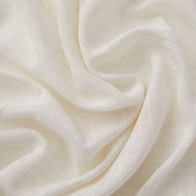 HLC.me Abbey Faux Linen Textured Semi Sheer Grommet Cafe Curtain Tiers, Set of 2