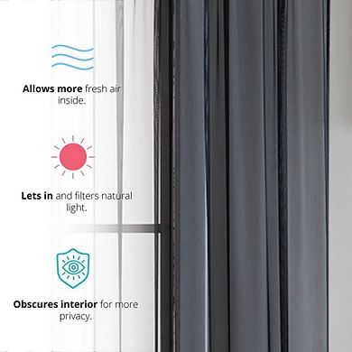 HLC.me Essentials Sheer Voile Window Treatment Rod Pocket Curtain Panels Bed Living Room - Set Of 4