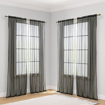 HLC.me Essentials Sheer Voile Window Treatment Rod Pocket Curtain Panels Bed Living Room - Set Of 4