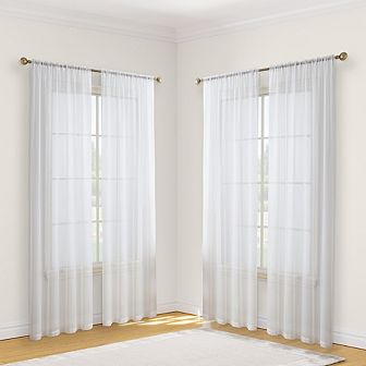 HLC.me Essentials Sheer Voile Window Treatment Rod Pocket Curtain Panels Bed Living Room - Set Of 4