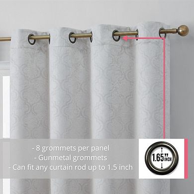 HLC.me Redmont Lattice Room Darkening Privacy Blackout Grommet Curtain Panels - Set of 2