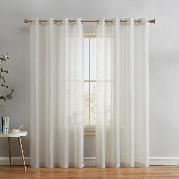 Thd Natalie Faux Linen Semi Sheer Light Filtering Window Grommet