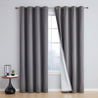 HLC.me Siena Geometric 100% Blackout Total Privacy Energy Efficiency Window Grommet Curtains - Pair