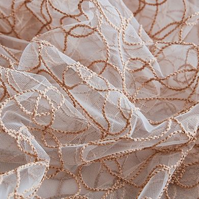 HLC.me Audrey Embroidered Premium Soft Decorative Light Filtering Grommet Curtain Panels - Set Of 2