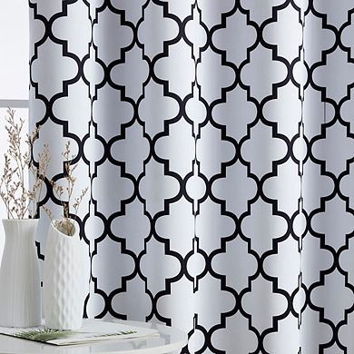 THD Royal Lattice Decorative Blackout Thermal Privacy Room Darkening Grommet Window Drapes Curtain Panels Bedroom - Set of 2