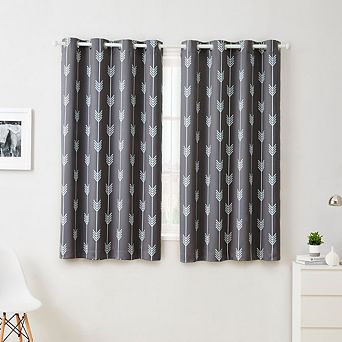 HLC.me Arrow Print Thermal Room Darkening Window Curtain Grommet Top Panels - Set of 2